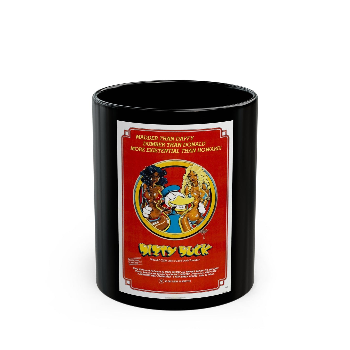 DIRTY DUCK 1974 Movie Poster - Black Coffee Mug-11oz-The Sticker Space