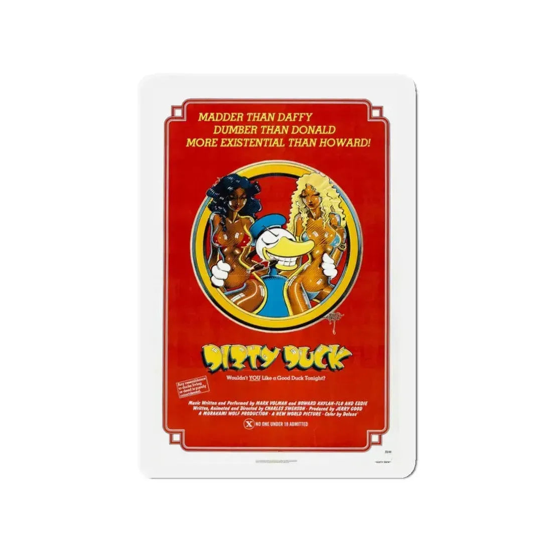 DIRTY DUCK 1974 Movie Poster - Refrigerator Magnet 3 Inch - The Sticker Space