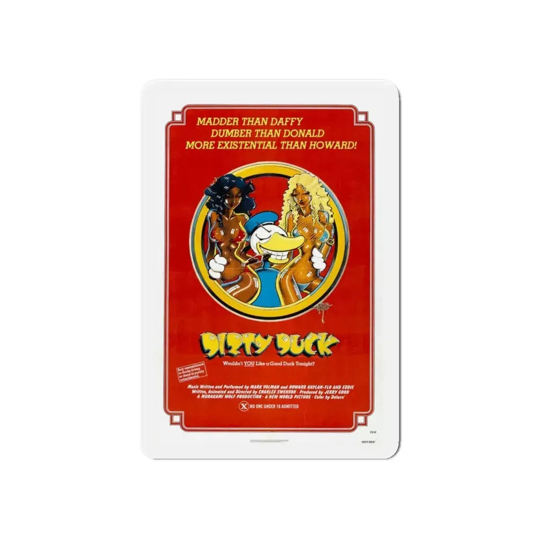 DIRTY DUCK 1974 Movie Poster - Refrigerator Magnet 6 Inch - The Sticker Space