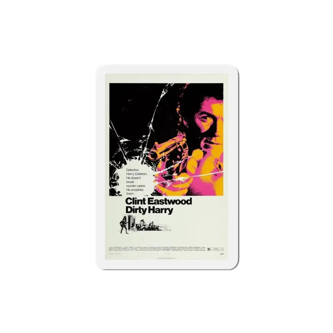 Dirty Harry 1971 Movie Poster Refrigerator Magnet 3 Inch - The Sticker Space