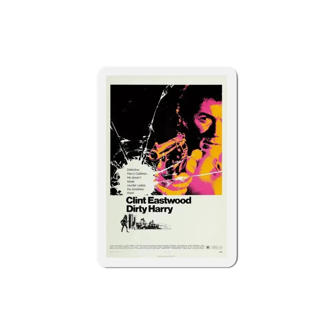 Dirty Harry 1971 Movie Poster Refrigerator Magnet 4 Inch - The Sticker Space