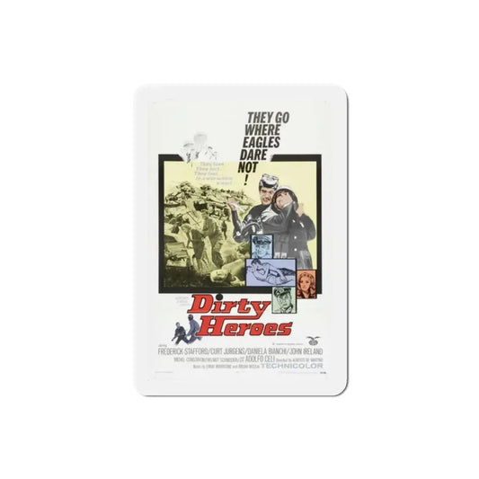Dirty Heroes 1970 Movie Poster Refrigerator Magnet 2 Inch - The Sticker Space