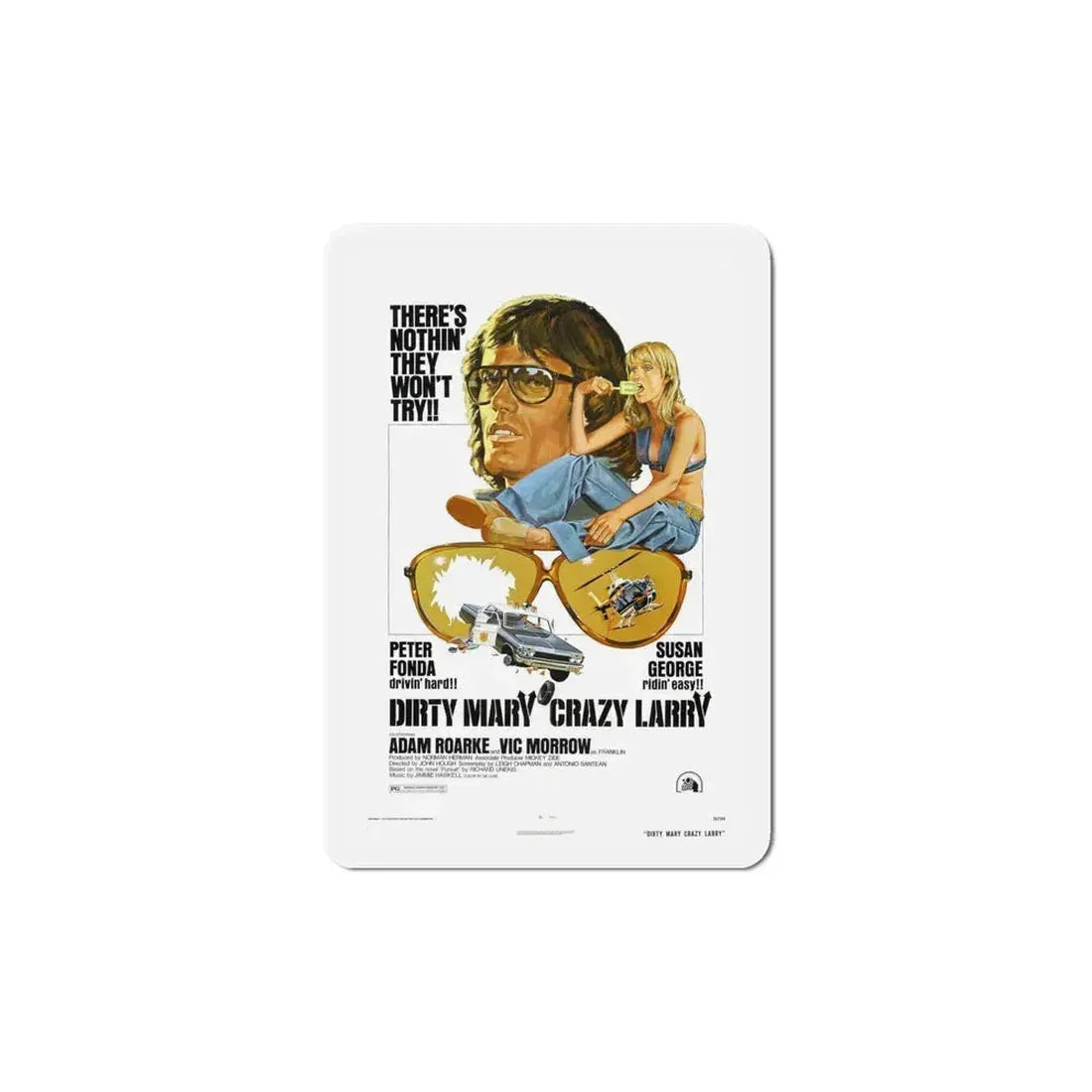 Dirty Mary Crazy Larry 1974 Movie Poster Refrigerator Magnet 6 Inch - The Sticker Space