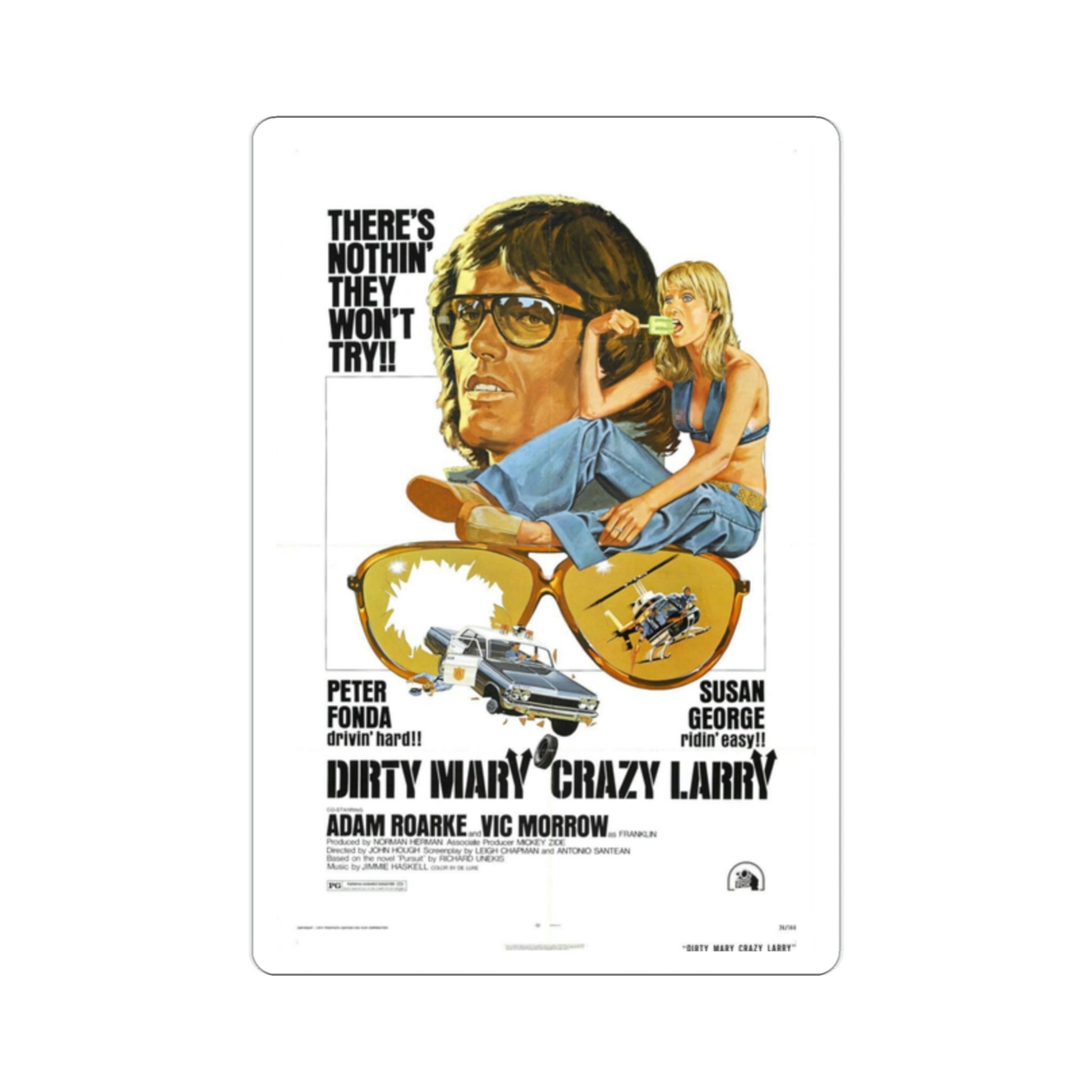 Dirty Mary Crazy Larry 1974 Movie Poster STICKER Vinyl Die-Cut Decal-2 Inch-The Sticker Space