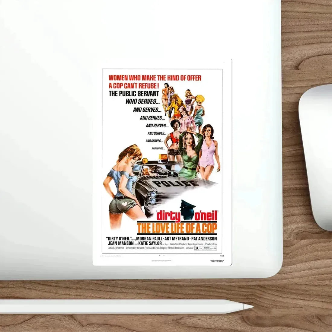 Dirty O'Neil 1974 Movie Poster STICKER Vinyl Die-Cut Decal - The Sticker Space