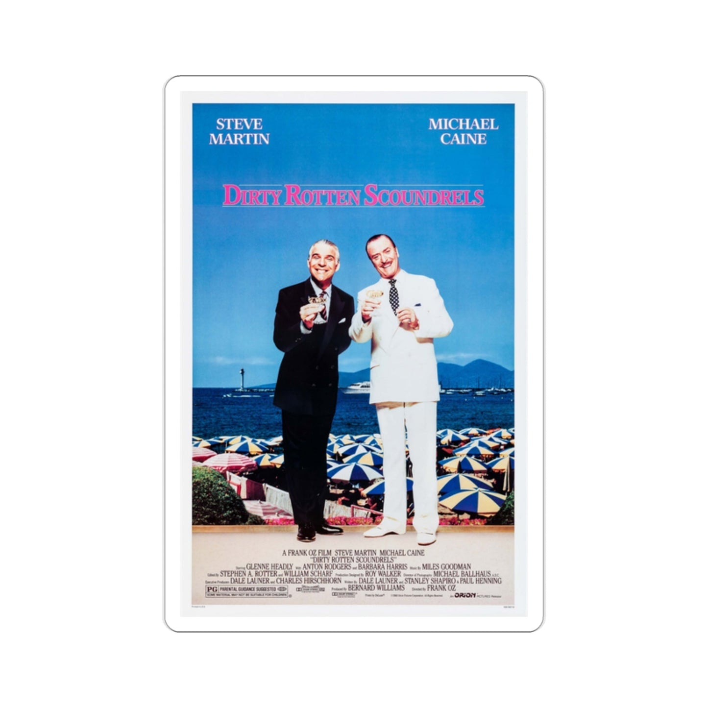 Dirty Rotten Scoundrels 1988 Movie Poster STICKER Vinyl Die-Cut Decal-2 Inch-The Sticker Space