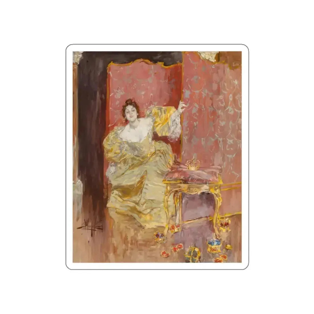 Discarded Crowns, 1895 (Magazine Illustration) STICKER Vinyl Die-Cut Decal White Die-Cut 2 Inch - The Sticker Space