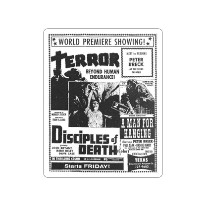 DISCIPLES OF DEATH + A MAN FOR HANGING 1972 Movie Poster STICKER Vinyl Die-Cut Decal-5 Inch-The Sticker Space