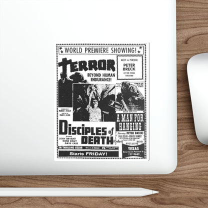 DISCIPLES OF DEATH + A MAN FOR HANGING 1972 Movie Poster STICKER Vinyl Die-Cut Decal-The Sticker Space