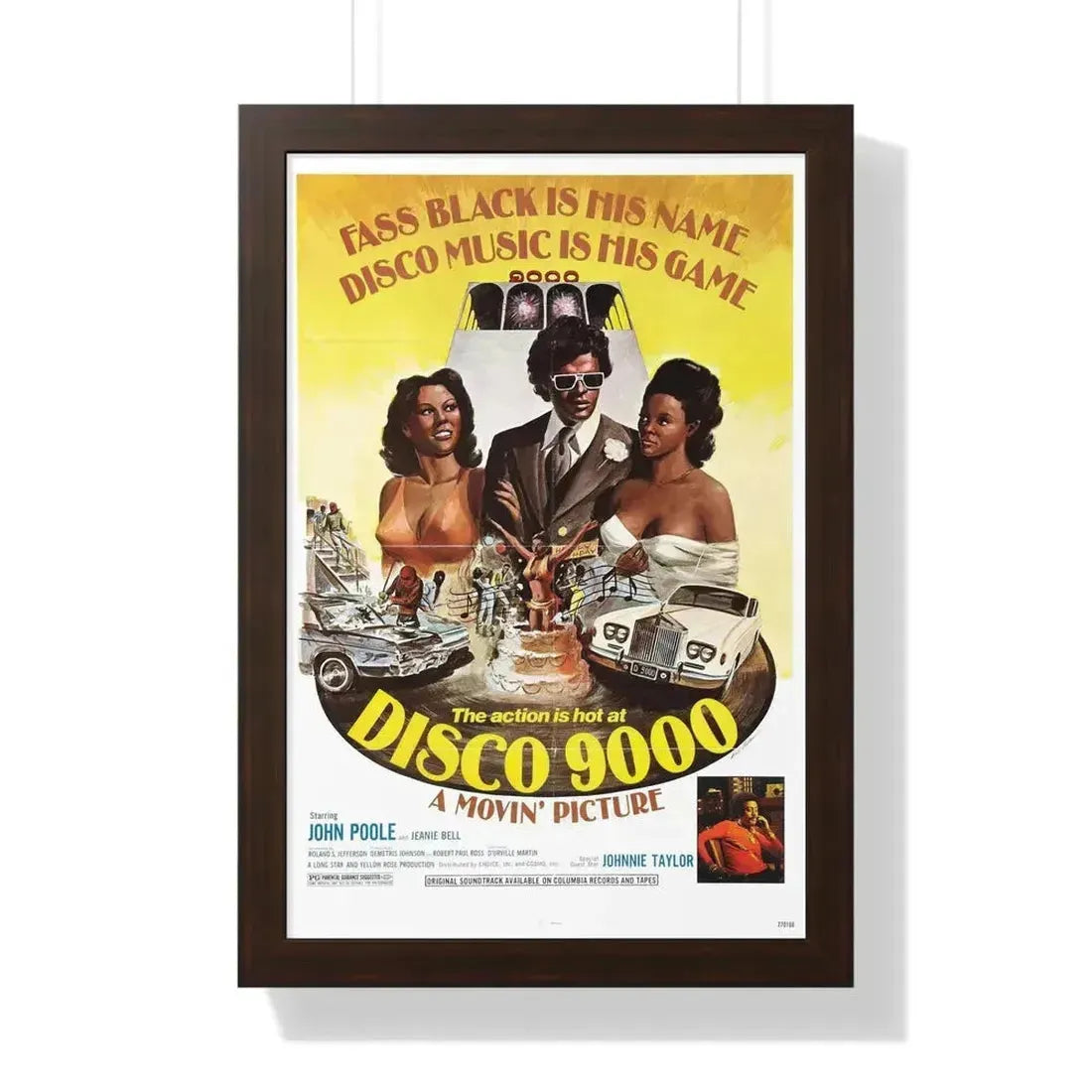 DISCO 9000 1977 - Framed Movie Poster 16″ x 24″ Walnut - The Sticker Space