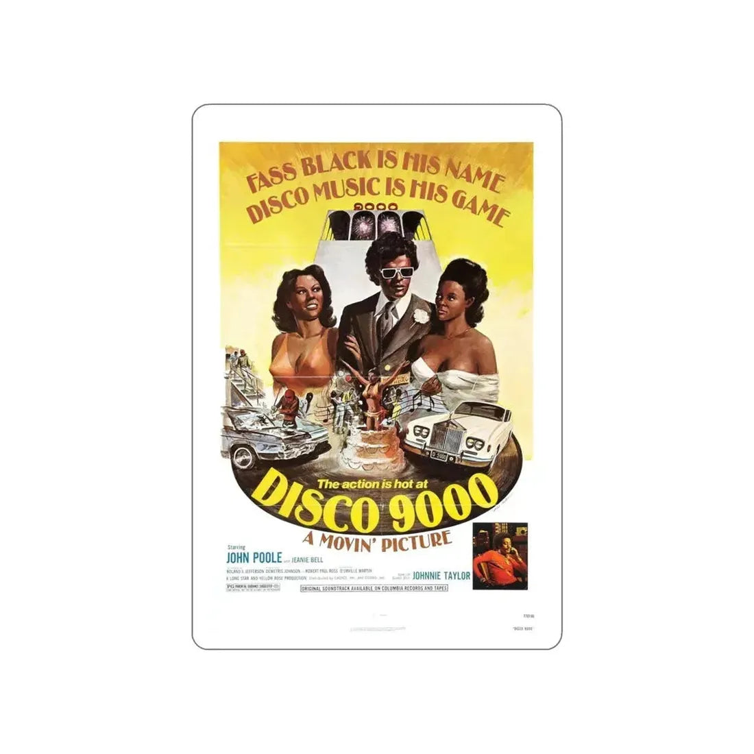 DISCO 9000 1977 Movie Poster STICKER Vinyl Die-Cut Decal 5 Inch - The Sticker Space