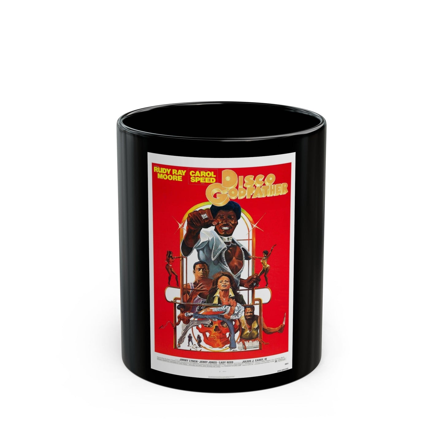 DISCO GODFATHER 1979 Movie Poster - Black Coffee Mug-11oz-The Sticker Space