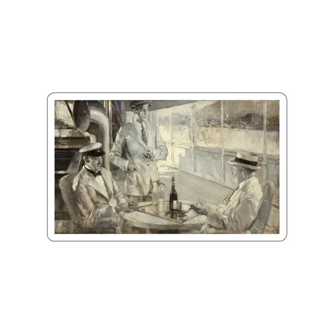 Discussion On Deck (Magazine Illustration) STICKER Vinyl Die-Cut Decal White Die-Cut 3 Inch - The Sticker Space