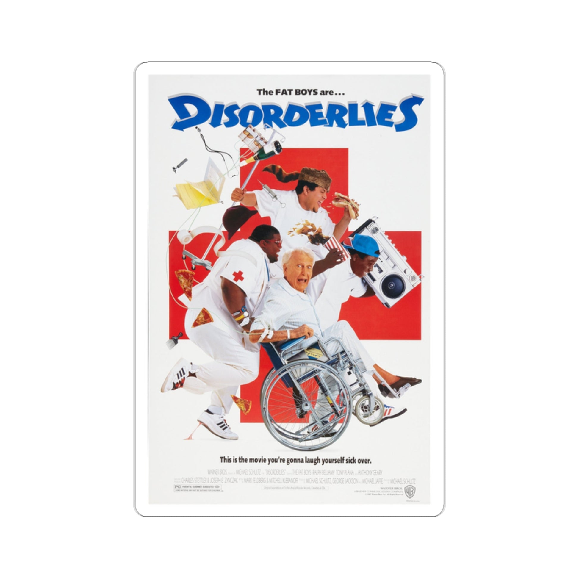 Disorderlies 1987 Movie Poster STICKER Vinyl Die-Cut Decal-2 Inch-The Sticker Space