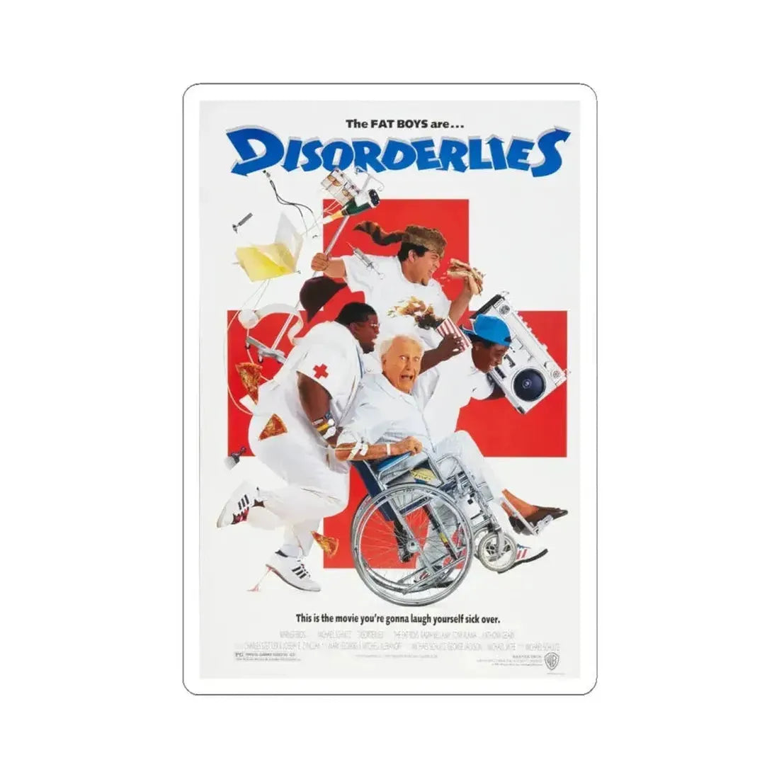 Disorderlies 1987 Movie Poster - STICKER Vinyl Kiss-Cut Decal 6 Inch White - The Sticker Space