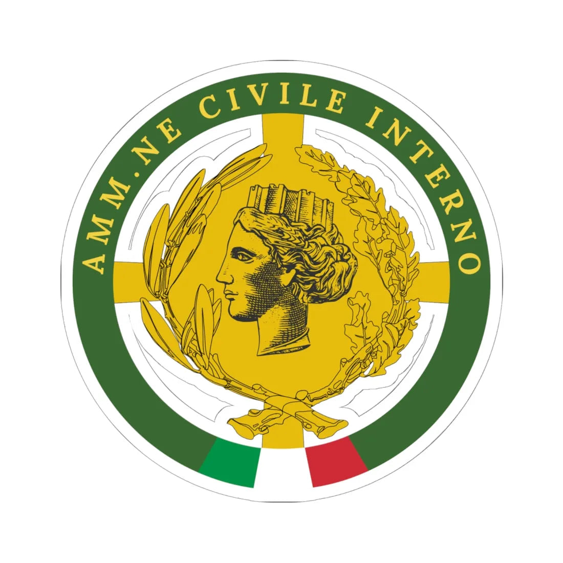 Distintivo amm.ne civile interno (Italy) (Coat of Arms) STICKER Vinyl Kiss-Cut Decal 6 Inch White - The Sticker Space