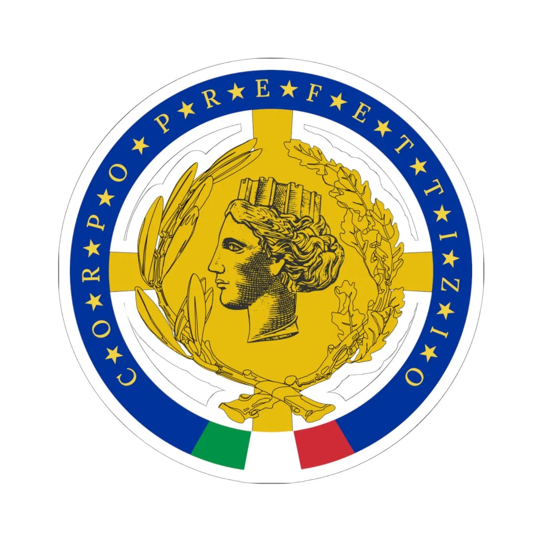 Distintivo corpo prefettizio (Italy) (Coat of Arms) STICKER Vinyl Kiss-Cut Decal 6 Inch White - The Sticker Space