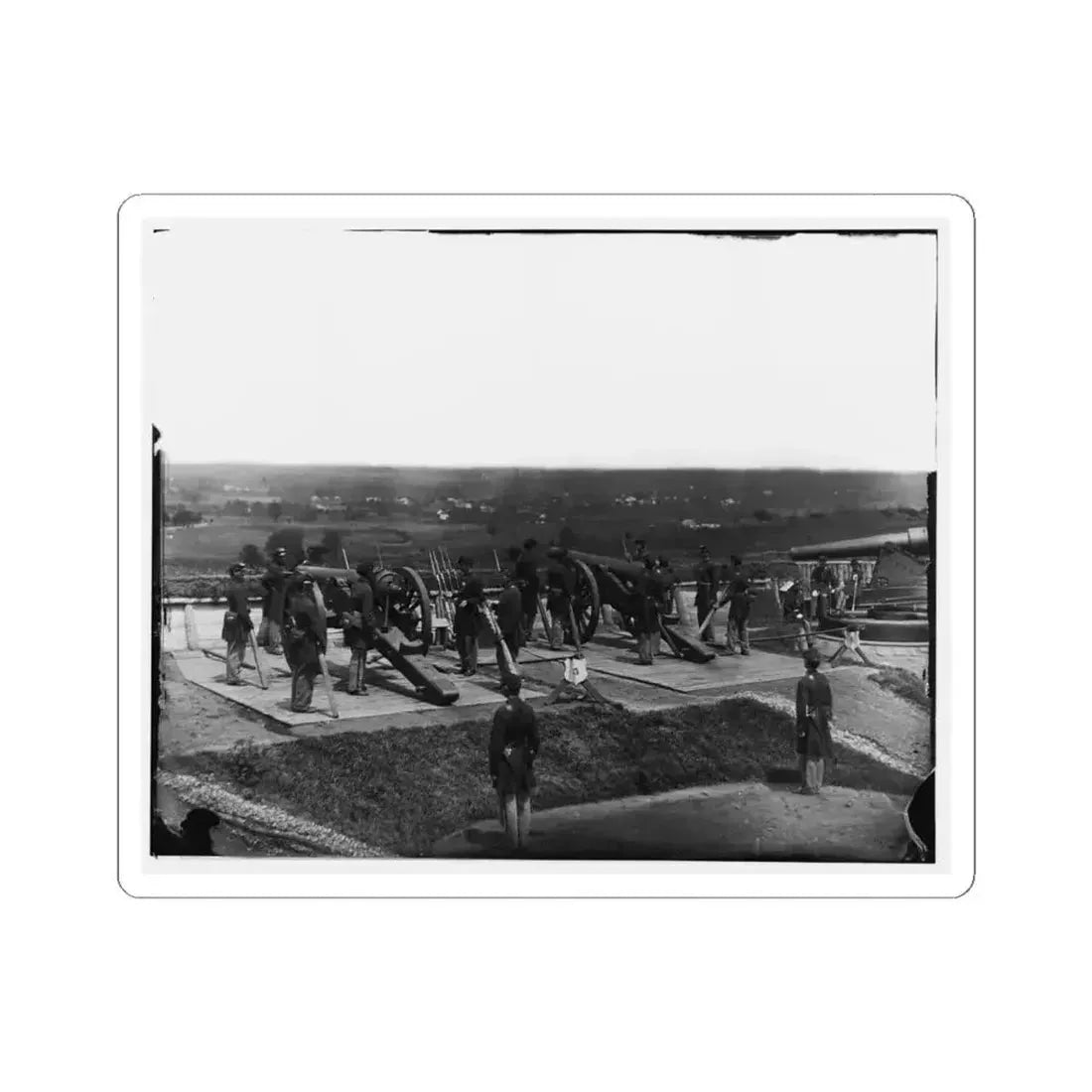 District of Columbia. Gun Crews of Company H, 3D Massachusetts Heavy Artillery, at Fort Lincoln (U.S. Civil War) STICKER Vinyl Kiss-Cut Decal 6 Inch White - The Sticker Space