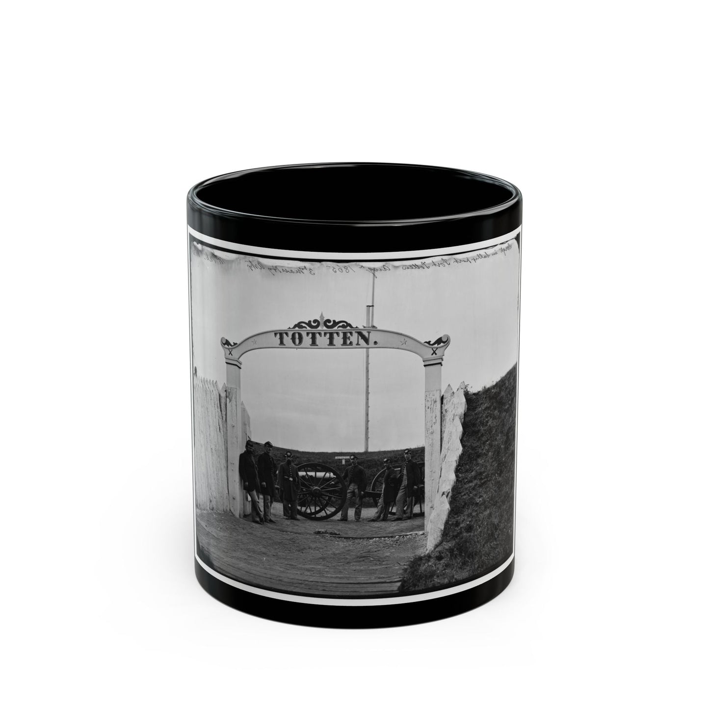 District Of Columbia. Men And Gun Of 3d Massachusetts Heavy Artillery At Ornamental Gate Of Fort Totten (U.S. Civil War) Black Coffee Mug