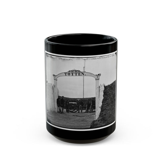 District Of Columbia. Men And Gun Of 3d Massachusetts Heavy Artillery At Ornamental Gate Of Fort Totten (U.S. Civil War) Black Coffee Mug