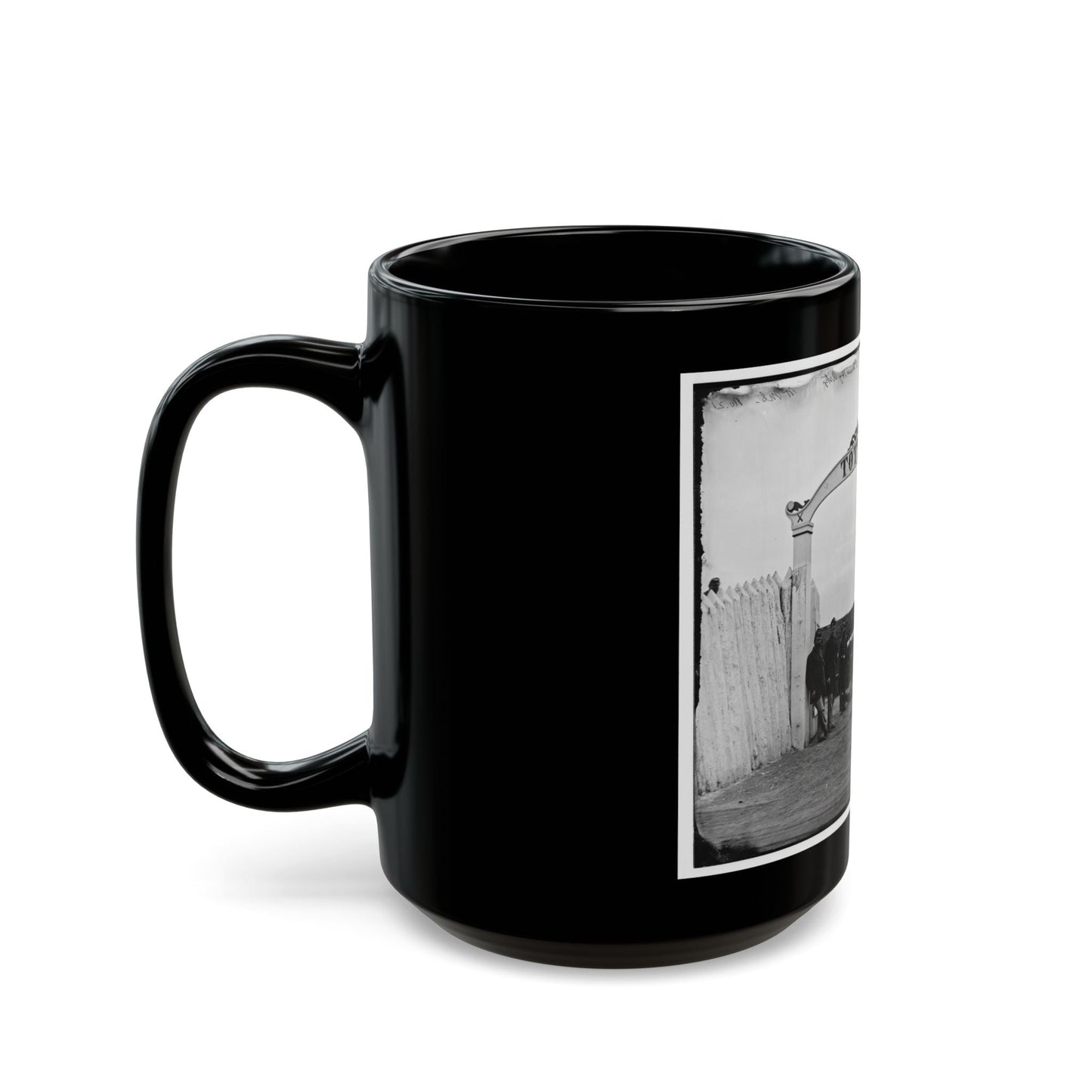 District Of Columbia. Men And Gun Of 3d Massachusetts Heavy Artillery At Ornamental Gate Of Fort Totten (U.S. Civil War) Black Coffee Mug