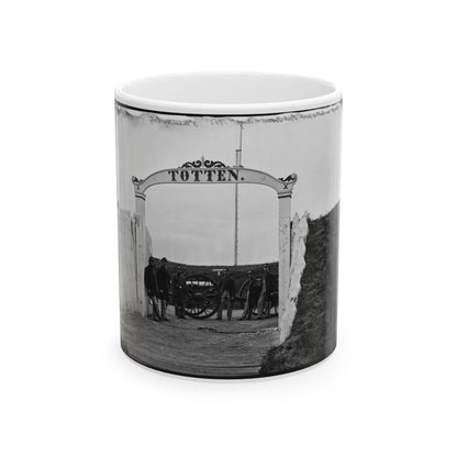 District Of Columbia. Men And Gun Of 3d Massachusetts Heavy Artillery At Ornamental Gate Of Fort Totten (U.S. Civil War) White Coffee Mug