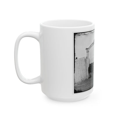 District Of Columbia. Men And Gun Of 3d Massachusetts Heavy Artillery At Ornamental Gate Of Fort Totten (U.S. Civil War) White Coffee Mug