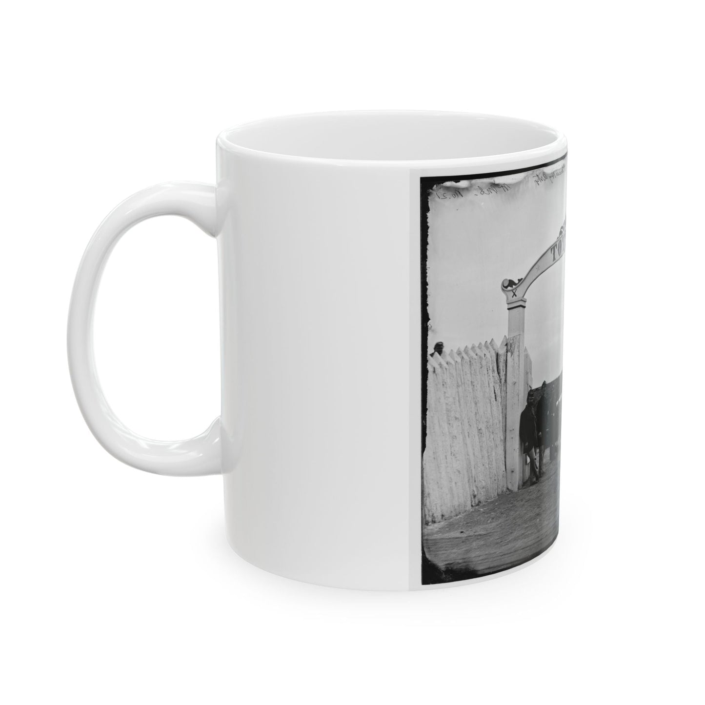 District Of Columbia. Men And Gun Of 3d Massachusetts Heavy Artillery At Ornamental Gate Of Fort Totten (U.S. Civil War) White Coffee Mug