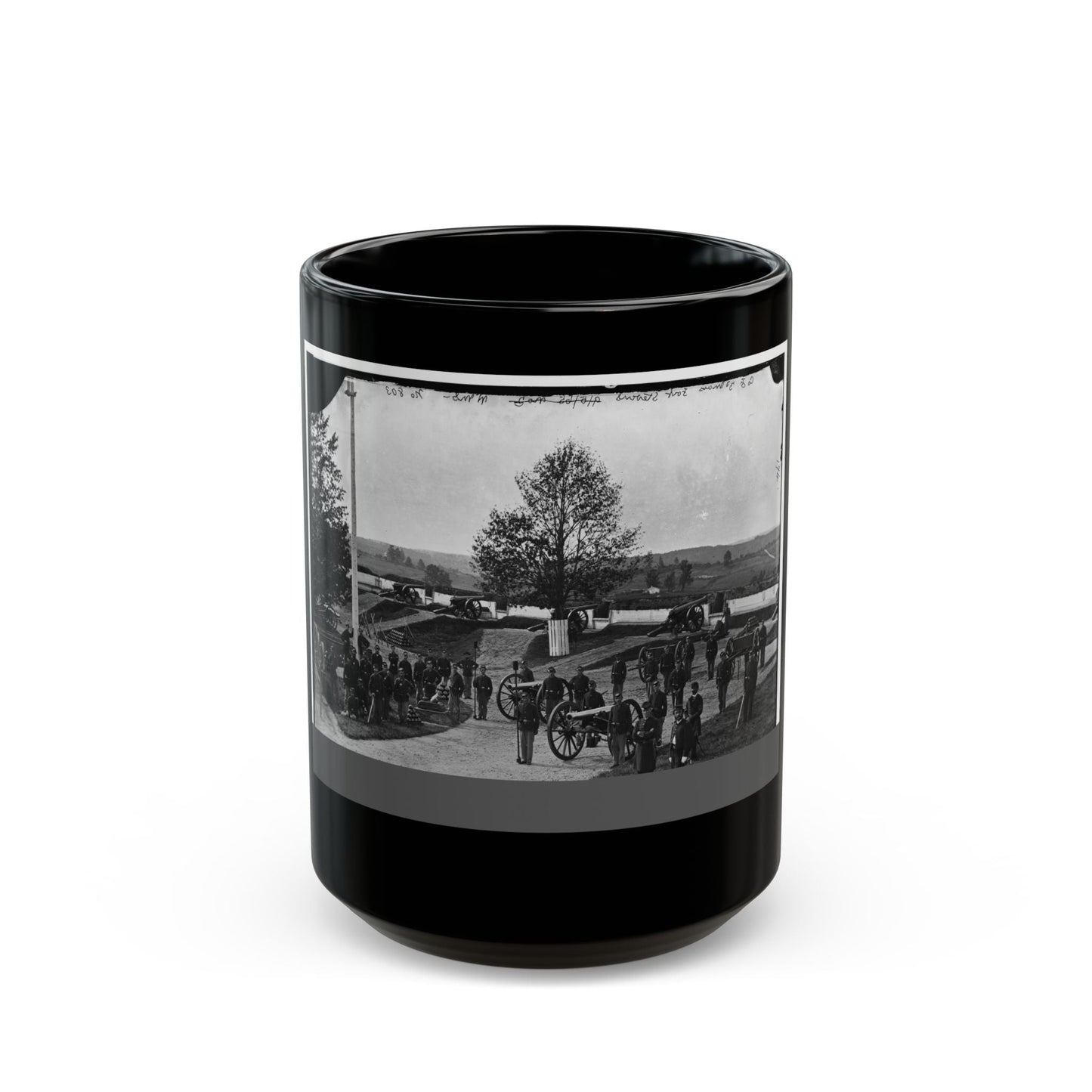 District Of Columbia. Officers And Men Of Company F, 3d Massachusetts Heavy Artillery, In Fort Stevens (U.S. Civil War) Black Coffee Mug