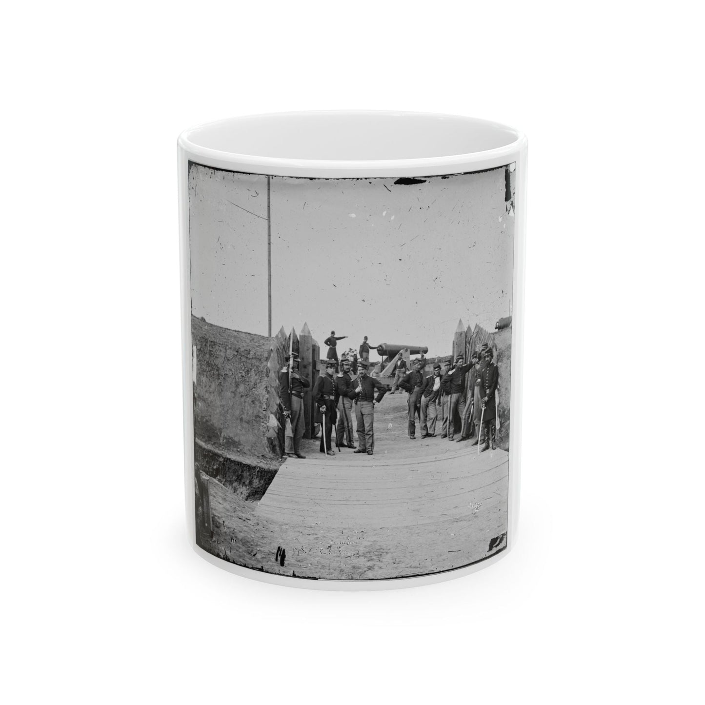 District Of Columbia. Soldiers At Gate Of Fort Slemmer (U.S. Civil War) White Coffee Mug