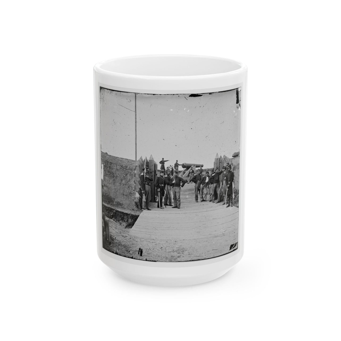 District Of Columbia. Soldiers At Gate Of Fort Slemmer (U.S. Civil War) White Coffee Mug