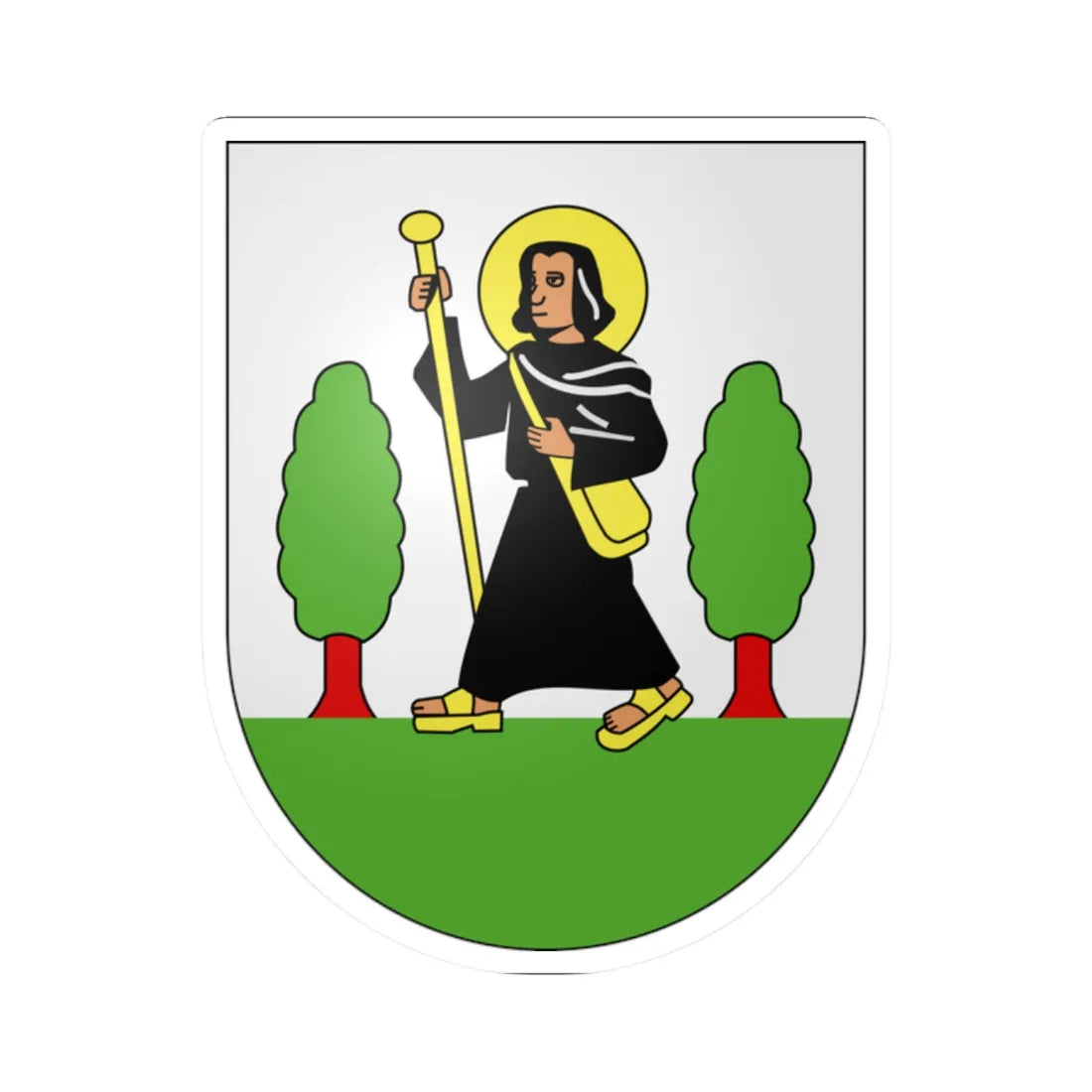 Dittingen-coat of arms (Switzerland) (Coat of Arms) STICKER Vinyl Kiss-Cut Decal 2 Inch White - The Sticker Space