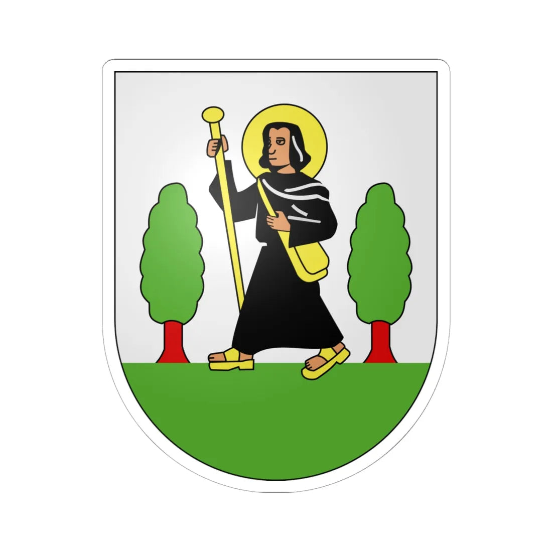 Dittingen-coat of arms (Switzerland) (Coat of Arms) STICKER Vinyl Kiss-Cut Decal 6 Inch White - The Sticker Space