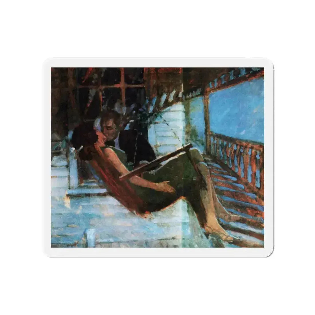 Dividing Line, Rebook, July 1964 (Magazine Illustration) Refrigerator Magnet 2 Inch Die-Cut - The Sticker Space