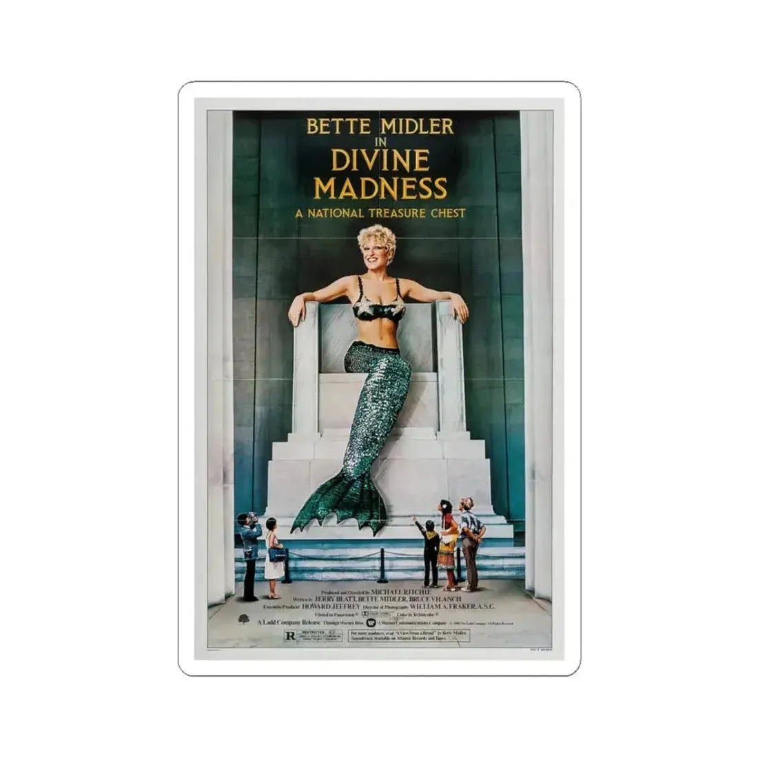 Divine Madness! 1980 Movie Poster - STICKER Vinyl Kiss-Cut Decal 3 Inch White - The Sticker Space