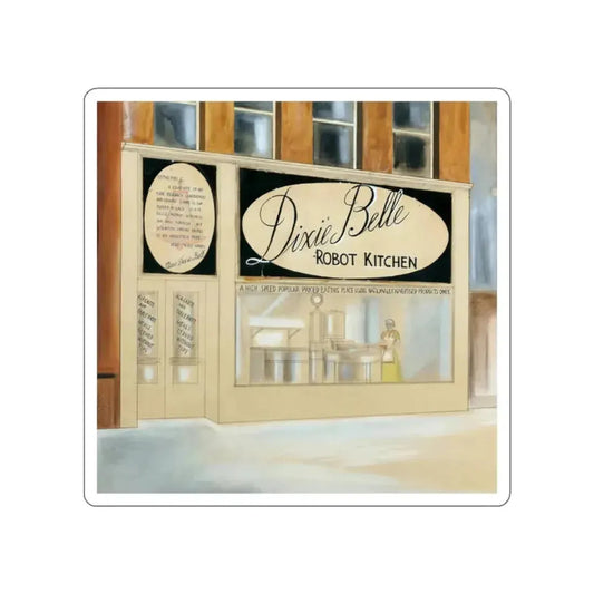 Dixie Belle Robot Kitchen (Magazine Illustration) STICKER Vinyl Die-Cut Decal White Die-Cut 2 Inch - The Sticker Space