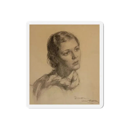 Dixie, Portrait of a Woman (Magazine Illustration) Refrigerator Magnet 5 Inch Die-Cut - The Sticker Space