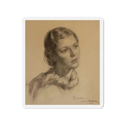 Dixie, Portrait of a Woman (Magazine Illustration) Refrigerator Magnet - The Sticker Space