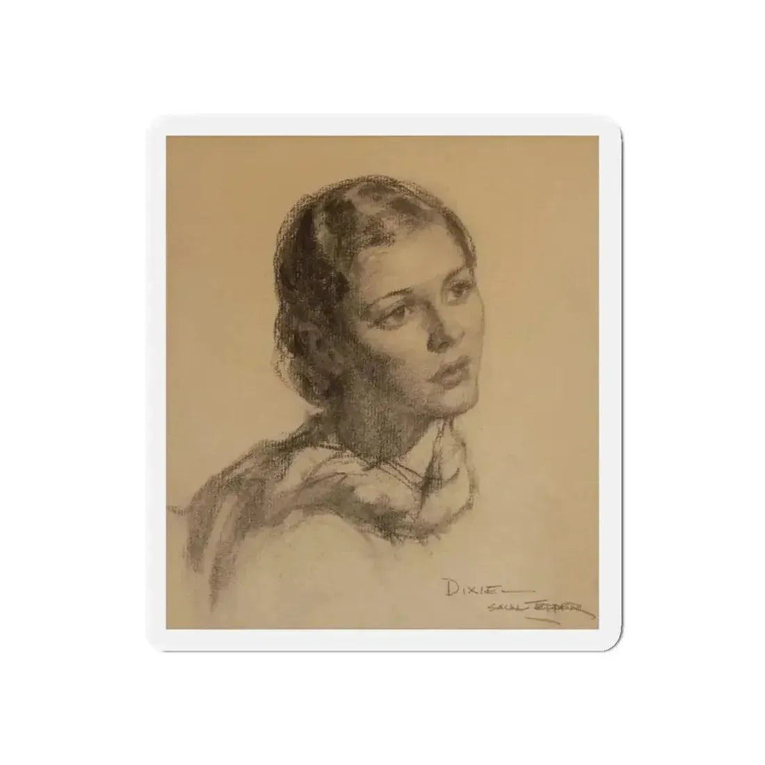 Dixie, Portrait of a Woman (Magazine Illustration) Refrigerator Magnet - The Sticker Space