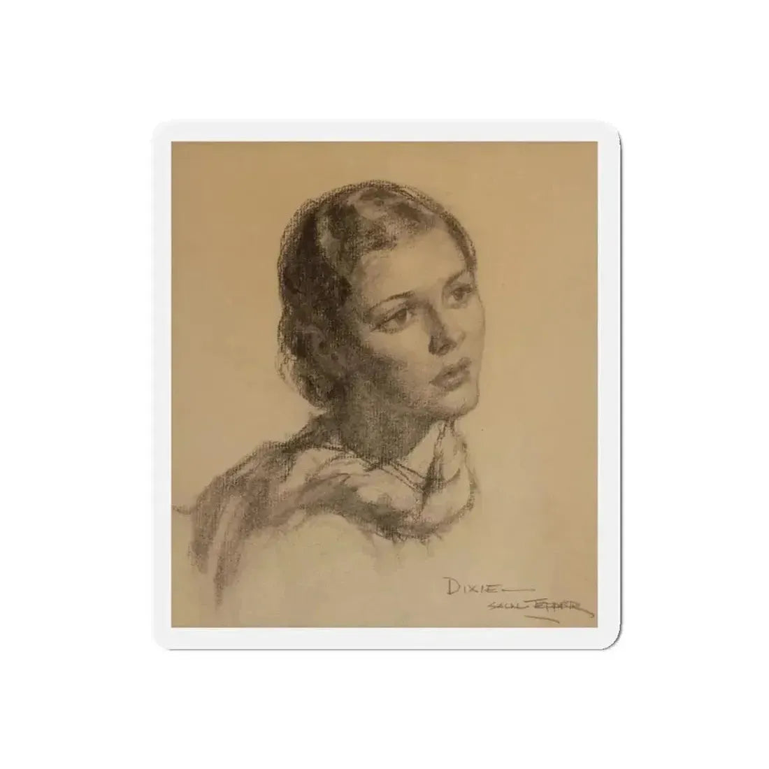 Dixie, Portrait of a Woman (Magazine Illustration) Refrigerator Magnet - The Sticker Space
