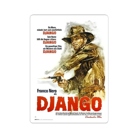 DJANGO 1966 Movie Poster - STICKER Vinyl Kiss-Cut Decal 2 Inch White - The Sticker Space