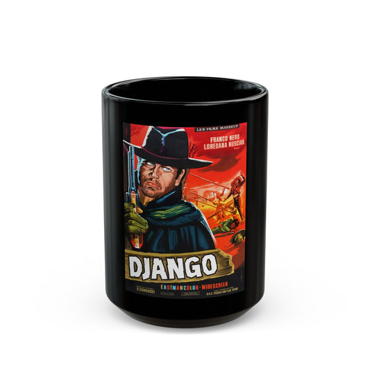 DJANGO (FRENCH) 1966 Movie Poster - Black Coffee Mug-15oz-The Sticker Space