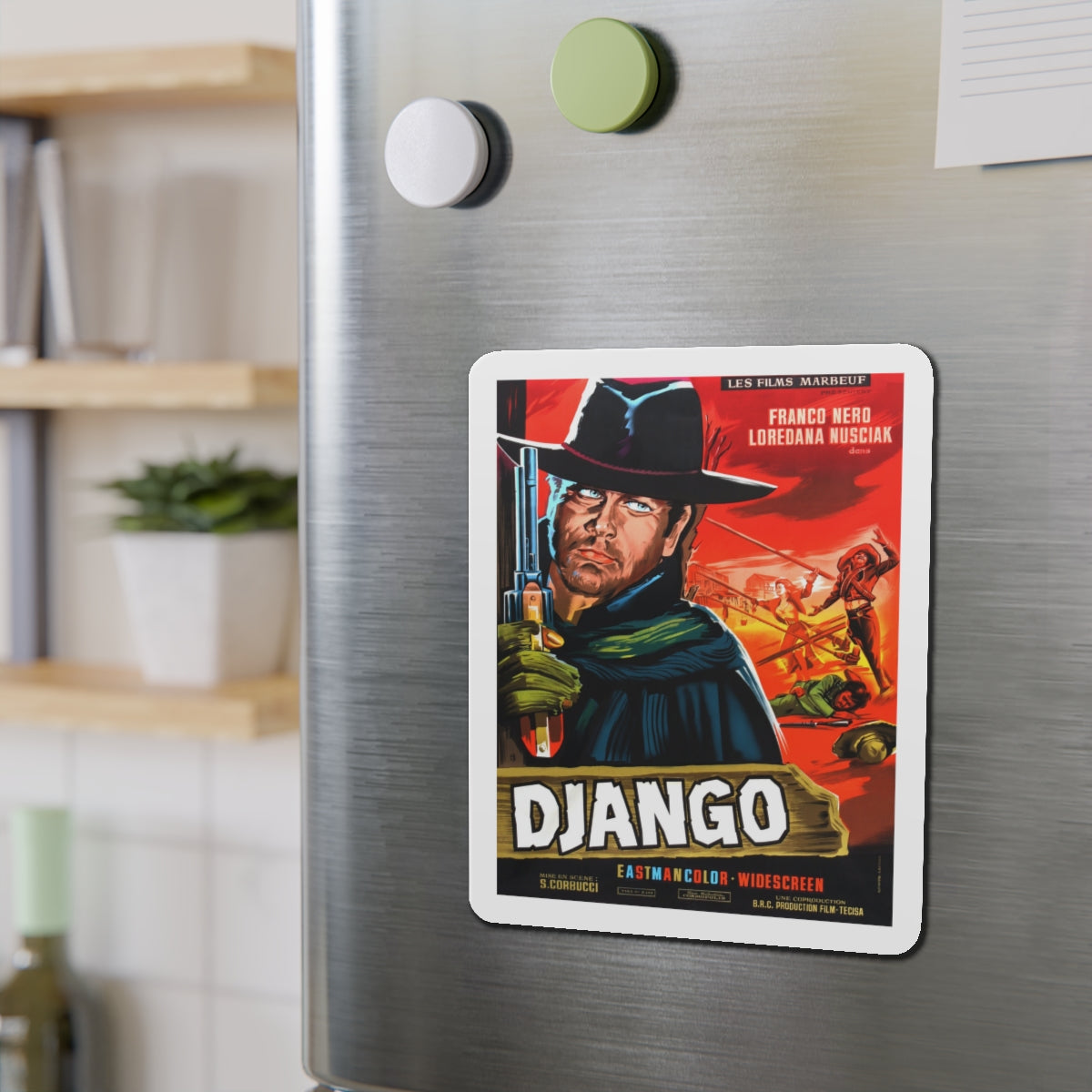 DJANGO (FRENCH) 1966 Movie Poster - Die-Cut Magnet-The Sticker Space