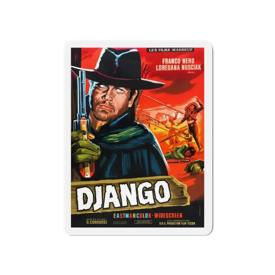 DJANGO (FRENCH) 1966 Movie Poster - Refrigerator Magnet 5 Inch - The Sticker Space