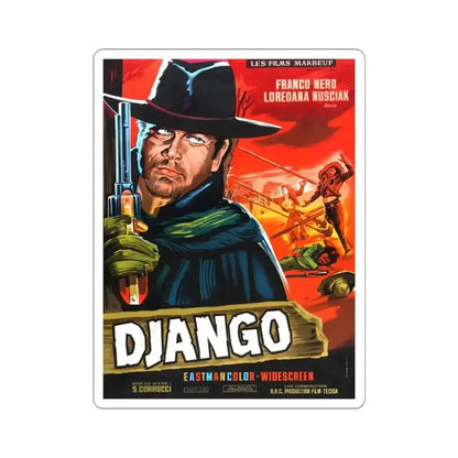 DJANGO (FRENCH) 1966 Movie Poster - STICKER Vinyl Kiss-Cut Decal 6 Inch White - The Sticker Space