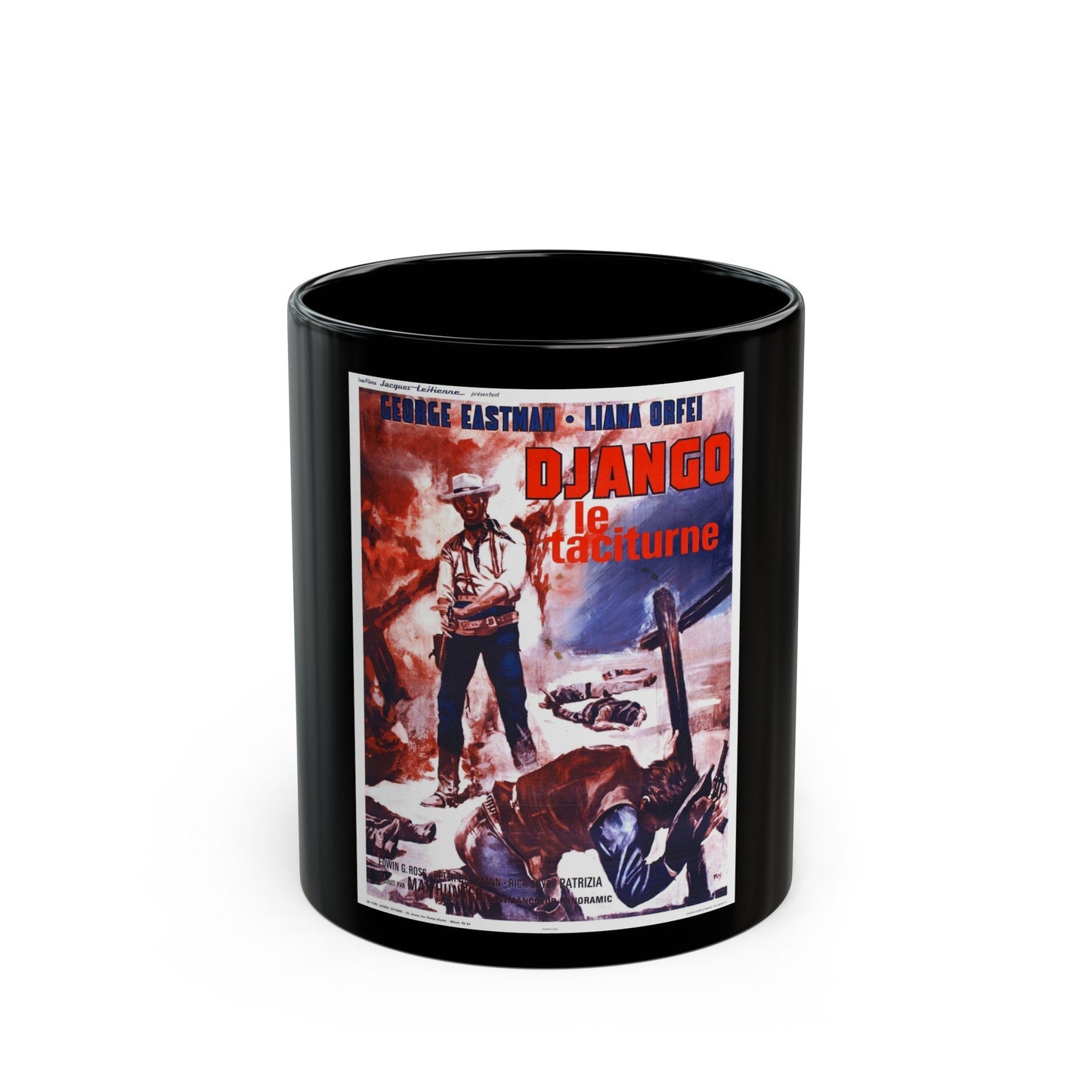 DJANGO KILLS SOFTLY 1967 Movie Poster - Black Coffee Mug-11oz-The Sticker Space