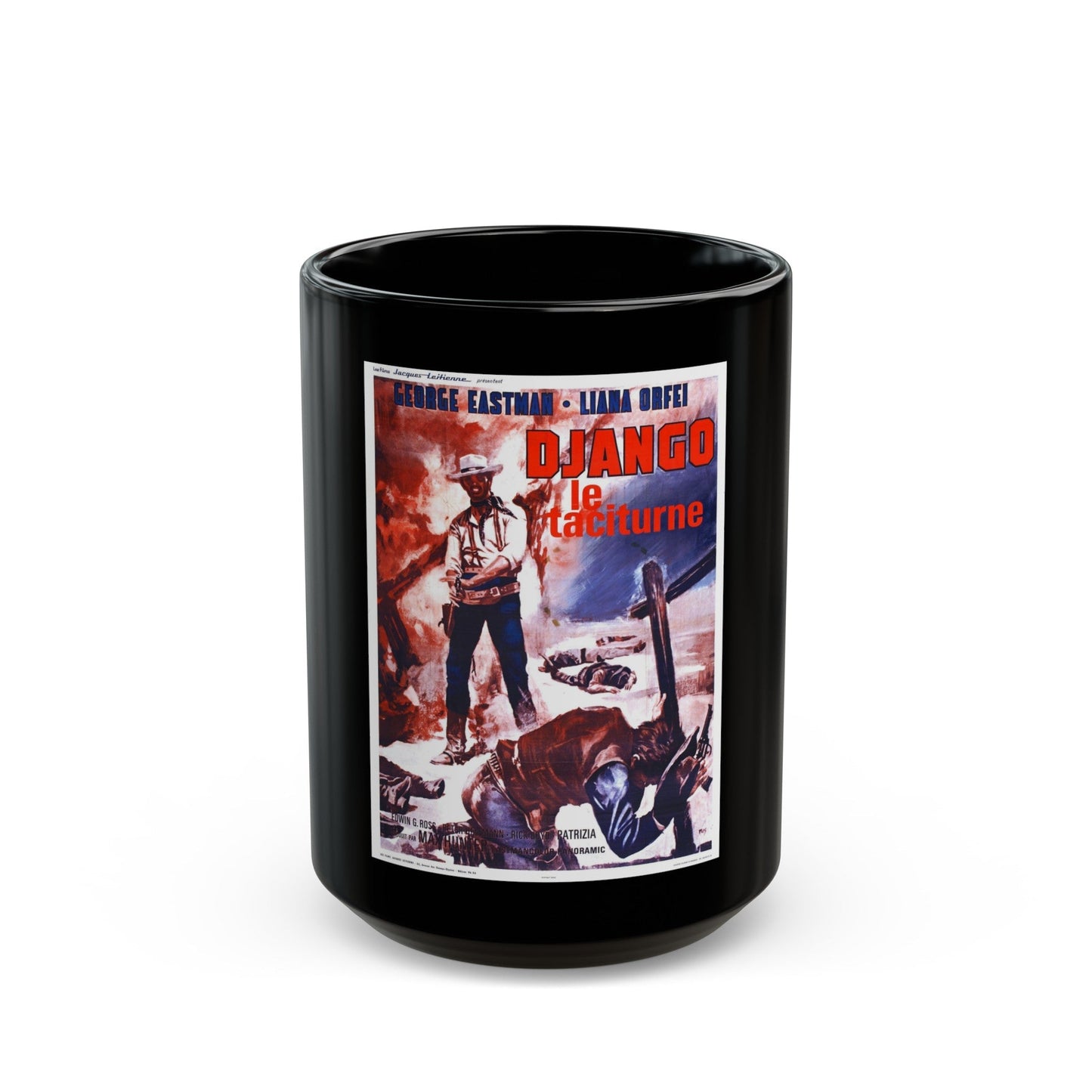 DJANGO KILLS SOFTLY 1967 Movie Poster - Black Coffee Mug-15oz-The Sticker Space