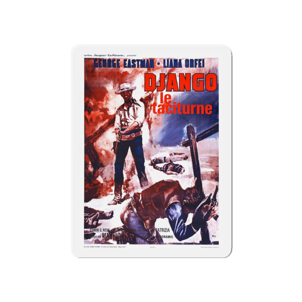 DJANGO KILLS SOFTLY 1967 Movie Poster - Die-Cut Magnet-6 × 6"-The Sticker Space