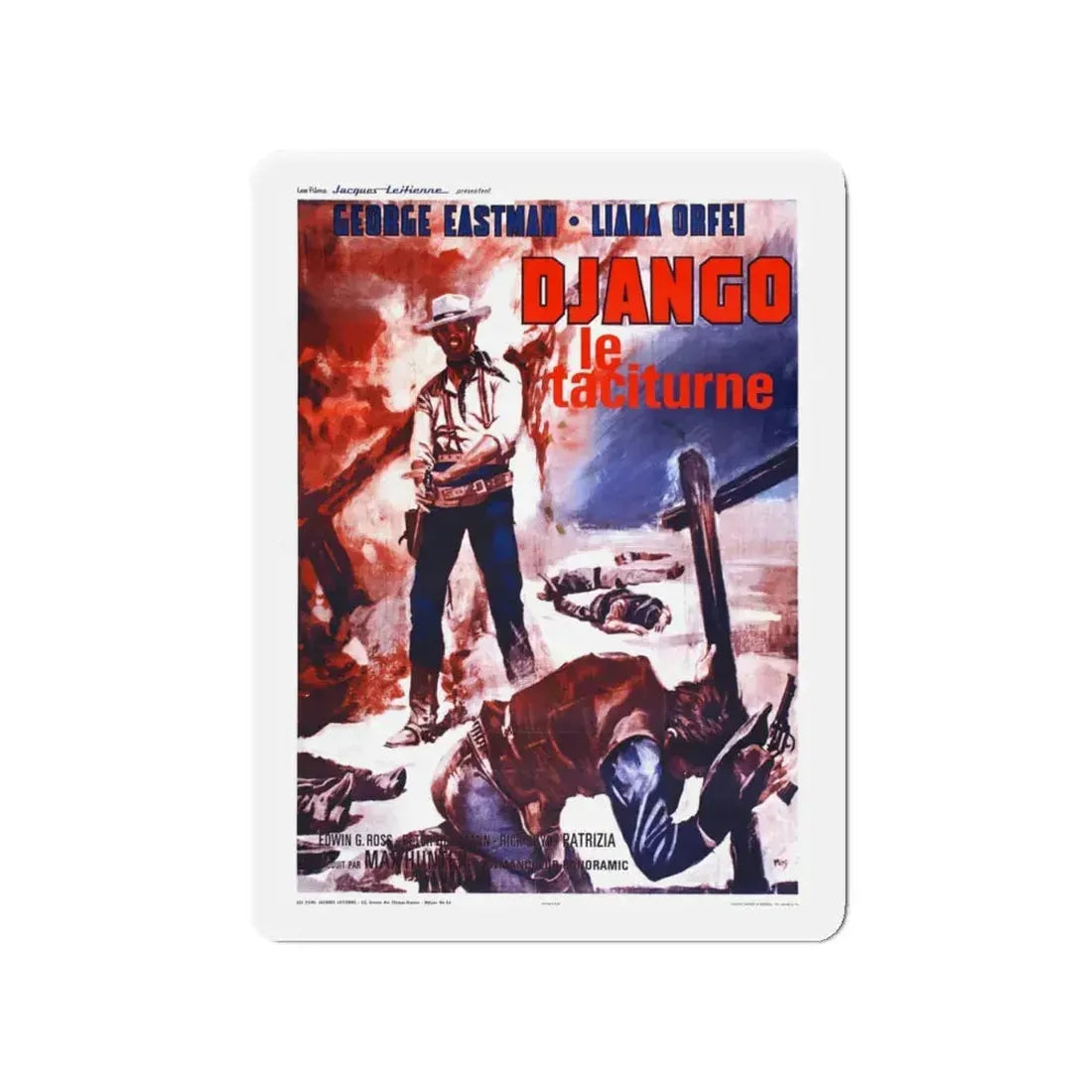 DJANGO KILLS SOFTLY 1967 Movie Poster - Refrigerator Magnet 4 Inch - The Sticker Space