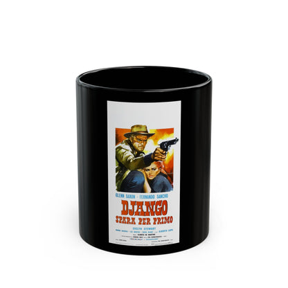 DJANGO SHOOTS FIRST 1966 Movie Poster - Black Coffee Mug-11oz-The Sticker Space